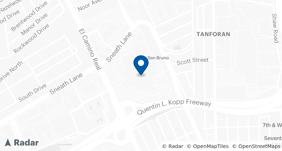 Map of Dairy Queen Location:: The Shops At Tanforan, San Bruno, CA, 94066-2425